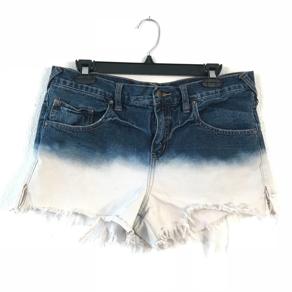 Free People Bleach Dipped Cutoff Denim Shorts - Picture 1 of 5